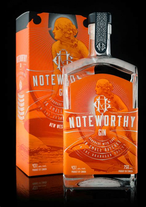 Noteworthy Gin. 43% ABV. Hand-crafted, small batch gin made from 100% British Columbian grown ...