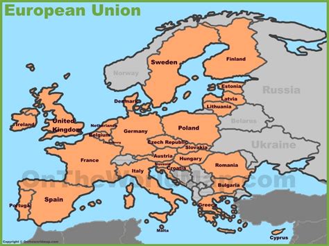 European Union countries map - Ontheworldmap.com