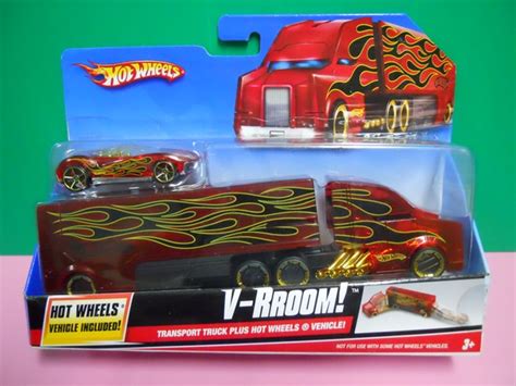 Dexters Diecasts (DexDC): Hot Wheels Vrroom ~ Transport Truck plus HW vehicle (red flame)