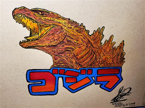 Burning Godzilla(2019) Colored pencils on toned paper. : r/GODZILLA