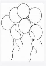 Birthday Balloons Coloring Page sketch template
