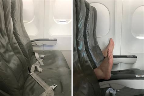 Airline Passenger Uses Empty Seat to Rest Bare Feet