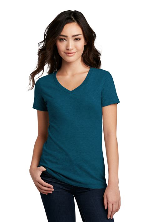 District Embroidered Women's Perfect Blend V-Neck Tee - Queensboro