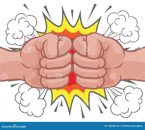 Fist Bump Emoticon Cartoon Vector | CartoonDealer.com #68258771