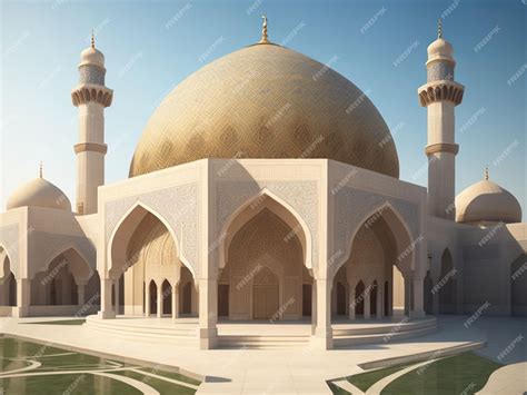 Premium AI Image | Muslim architecture exterior of masjid