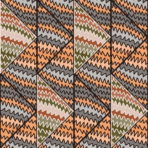 Abstract wave seamless pattern in doodle style. Hand drawn zig zag ...