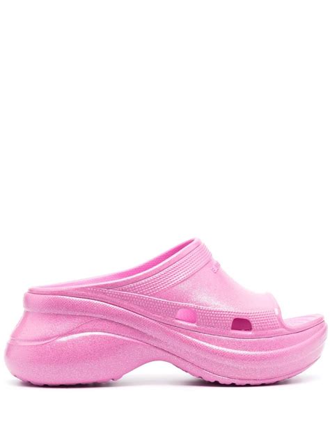 Balenciaga X Crocs Pool Platform Sandals - Pink | Editorialist