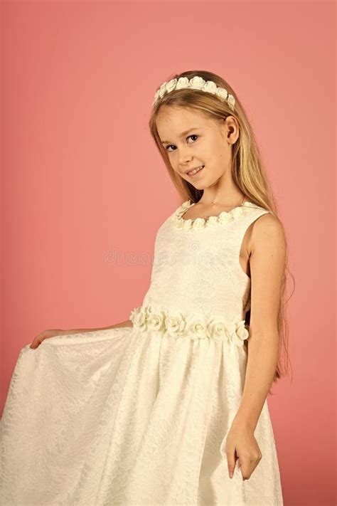 A Happy Little Girl on the Pink Background Stock Photo - Image of fashionable, barber: 125366844