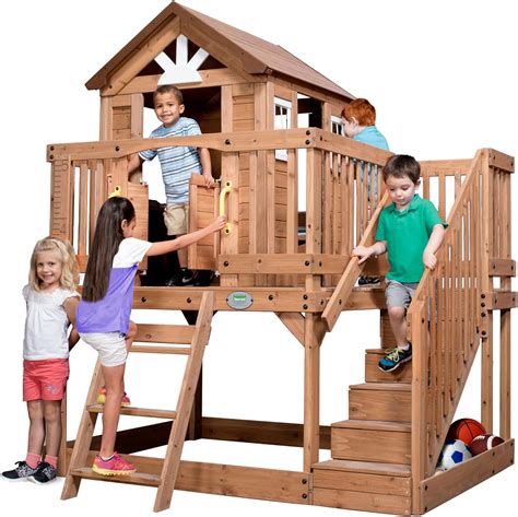 Buy Backyard Discovery Scenic Heights All Cedar Wooden Playhouse, Upper ...