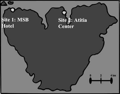 Map of the Island of Mo'orea, with the two study sites depicted by ...