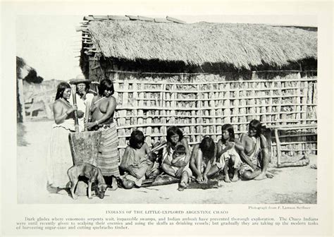 1921 Print Chaco Indians Natives Indigenous Argentina Women Mothers Ba ...