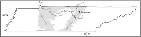 location of study sites, highland rim, middle Tennessee, Usa ...