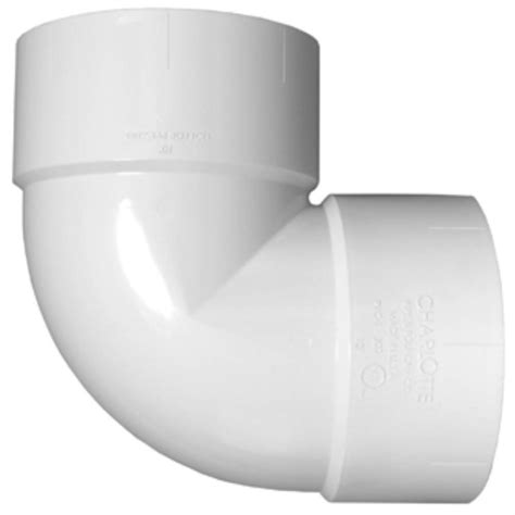 Charlotte Pipe 12 in. PVC DWV Vent 90-Degree Hub x Hub Elbow-PVC 00300A 2200 - The Home Depot