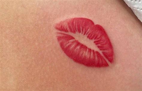 Kiss Lip Tattoos, Lip Print Tattoos, Red Lips Tattoo, Lipstick Tattoos ...