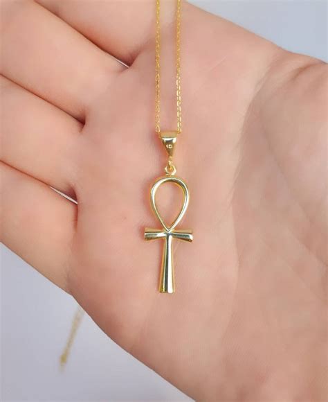 14K Gold Ankh Necklace 925K Silver Ankh Necklace - Etsy