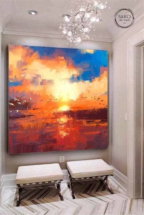 Sunset Painting / Extra Large Wall Art / Abstract Painting / - Etsy Canada | Sonnenuntergang ...