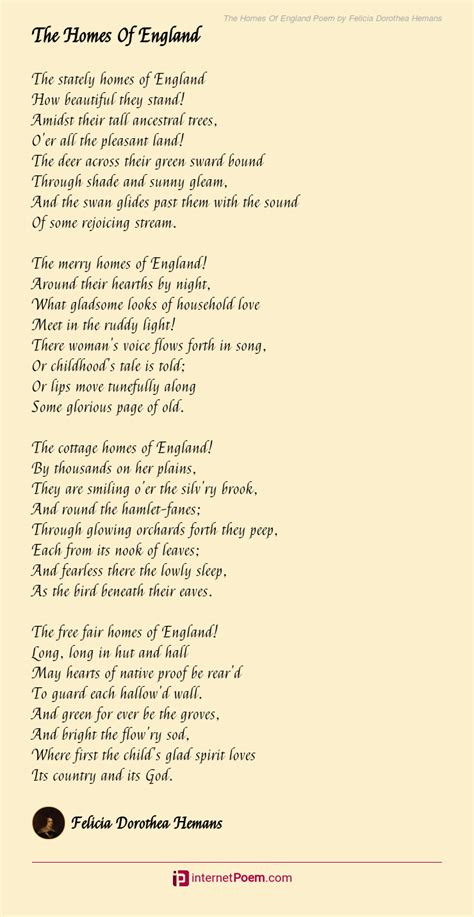 The Homes Of England Poem by Felicia Dorothea Hemans