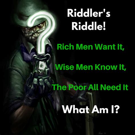 The Riddler's Riddle: Rich Men Want It... - Bounding Into Comics