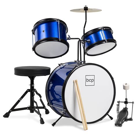 Best Choice Products 3-Piece Kids Beginner Drum Musical Instrument Set w/ Sticks, Cushioned ...