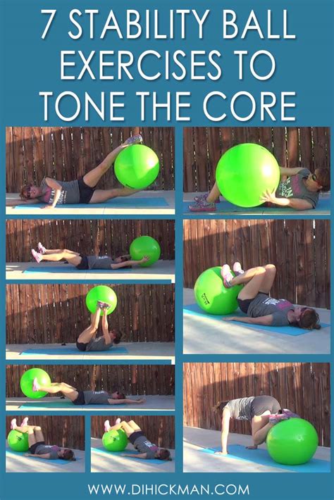 8 Minute Fitness Ball Core Workout - 7 stability ball exercises to tone the core