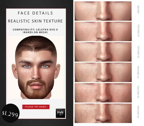 Second Life Marketplace - PX - MEN - SKIN DETAIL - REALISTIC SKIN ...