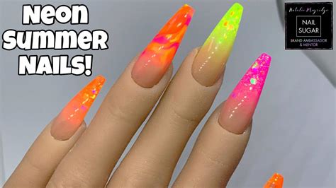 Neon Summer Acrylic Nails | Nail Sugar | Nailchemy - YouTube