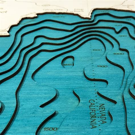 Lake Tahoe 3D Wood Map Nautical Depth Map of Lake Tahoe - Etsy