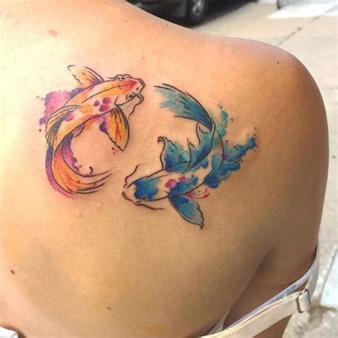 koi fish tattoo on shoulder | Koi tattoo design, Watercolor fish tattoo, Tattoos