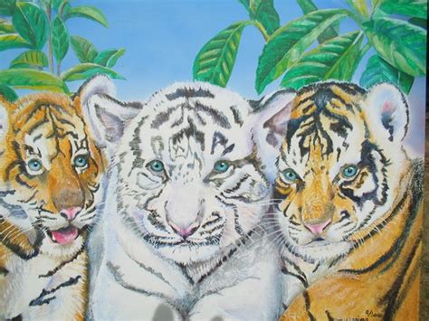 Three Tiger Cubs by Thomas Herring | ArtWanted.com