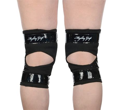 2 Black Mighty Grip Pole Dance Tacky Open Back Knee Protectors for Pole Dancing | eBay