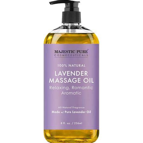 MAJESTIC PURE Lavender Massage Oil For Men and Women - Great For Calming, Soothing and to Relax ...