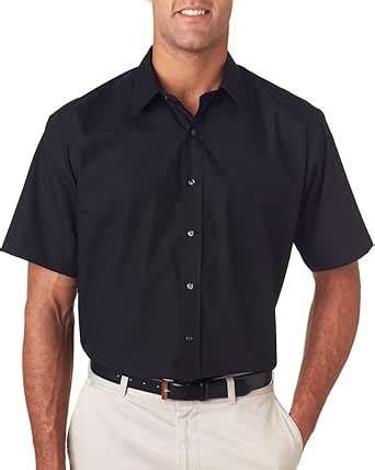 Van Heusen Men's White Broadcloth Wrinkle free Short Sleeve Dress Shirt : Amazon.ca: Clothing ...