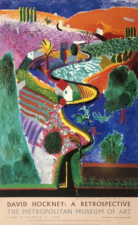 David Hockney, A Retrospective - The MET 1988 Signed Poster For Sale