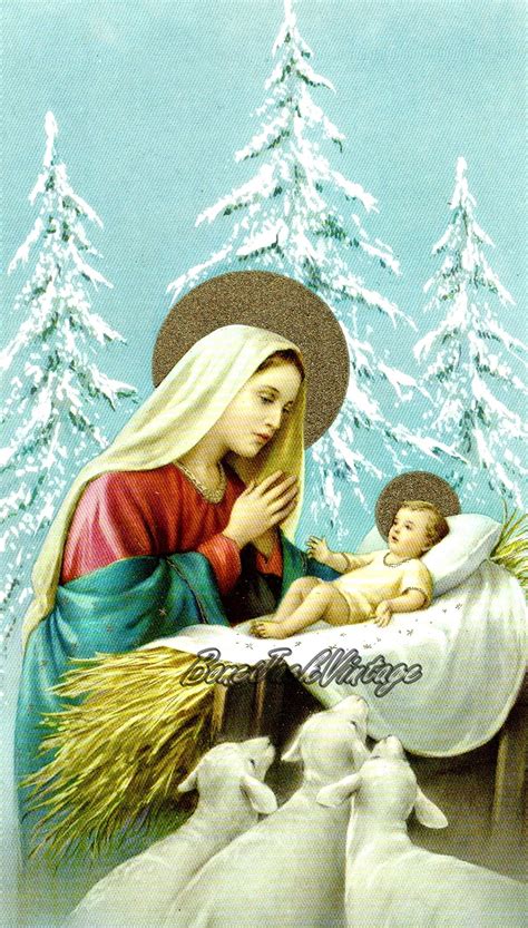 Nativity Scene Christmas Card Vintage Digital Download Greeting Card | Vintage christmas cards ...