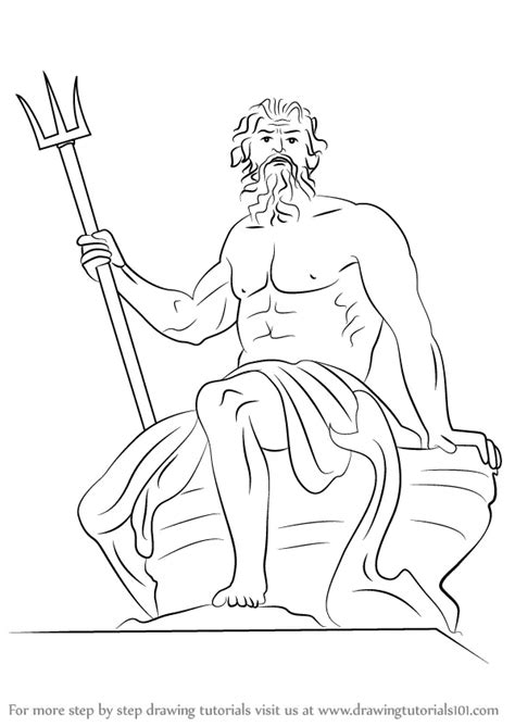 How to Draw Poseidon (Greek mythology) Step by Step | DrawingTutorials101.com