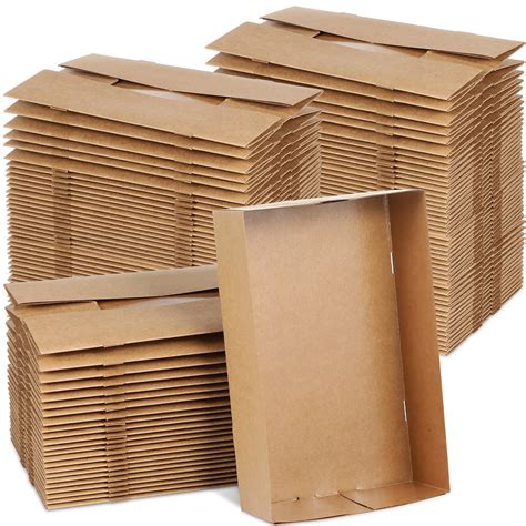 Buy Chinco 100 Pieces Paperboard Kraft Food Trays 4 Corner Pop up Food ...