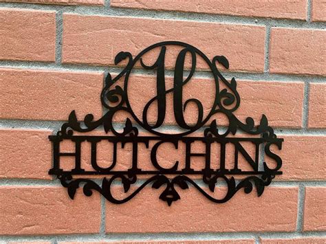Personalized Family Name Metal Sign Last Name Sign Initial Housewarming ...