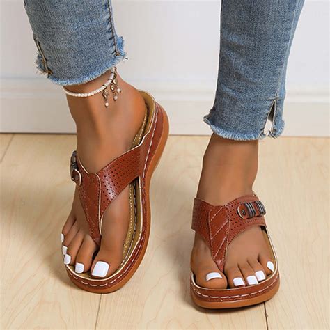 HOMBOM Womens Sandals Flip Flops for Women,Women's Orthopedic Sandals ...