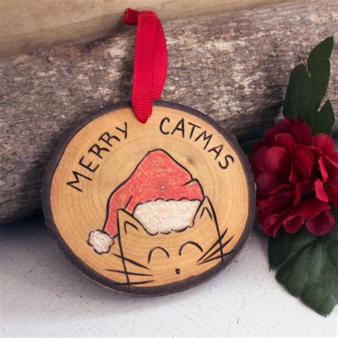 Feliz Catmas / Gato ornamento de Navidad / Gato ornamento / | Etsy ...