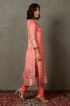 Buy RI.Ritu Kumar Coral Silk Satin Aari Hand Embroidered Kurta Set Online | Aza Fashions