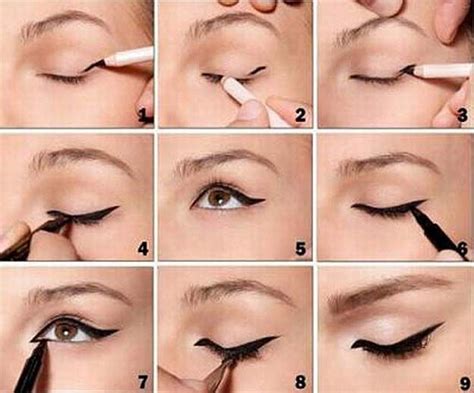 Winged Eyeliner Tutorials - How To Apply Eyeliner- Easy Step By Step ...