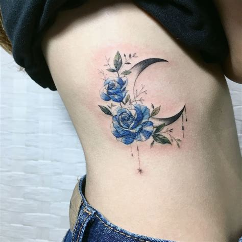 rose moon💙 Done at @latebird_tattoo . . . #애리타투 #tattoo #tattoos # ...