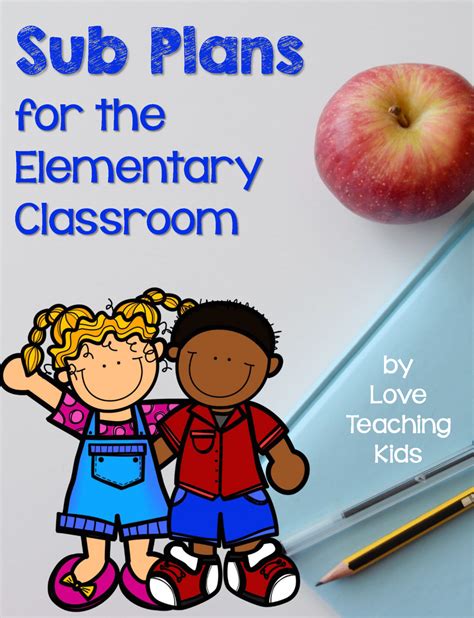 elementary sub plans freebie - Love Teaching Kids