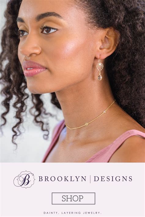 gold leaf drop earrings, dainty gold necklace and earrings, Brooklyn Designs dainty gold jewelry ...