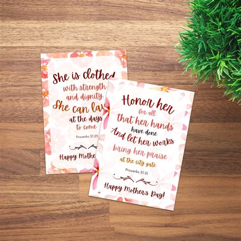 Scripture Mothers Day Cards Printable Mother's Day Cards - Etsy