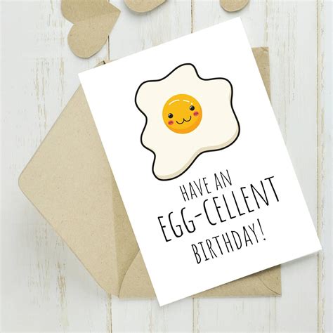 Have an Egg-cellent Birthday.funny Birthday Card.food Pun - Etsy