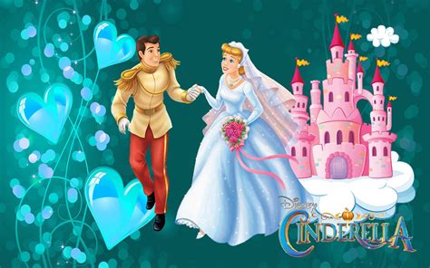 Cartoon Disney Princess Cinderella And Prince Charming Wedding Love Couple Wallpaper Hd ...