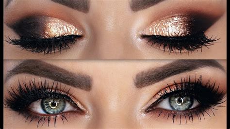 Chocolate Gold Glam Cat Eye Makeup - YouTube