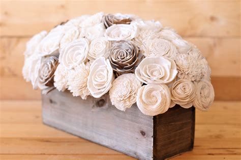 Sola Wood Flower Centerpiece- Rustic Decor- Wedding Centerpiece ...