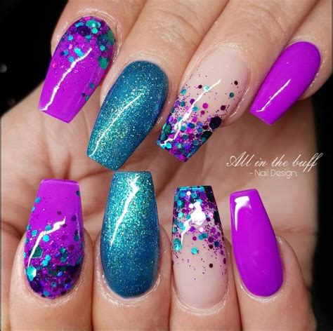 Purple nail designs, Nail art, Gel nails